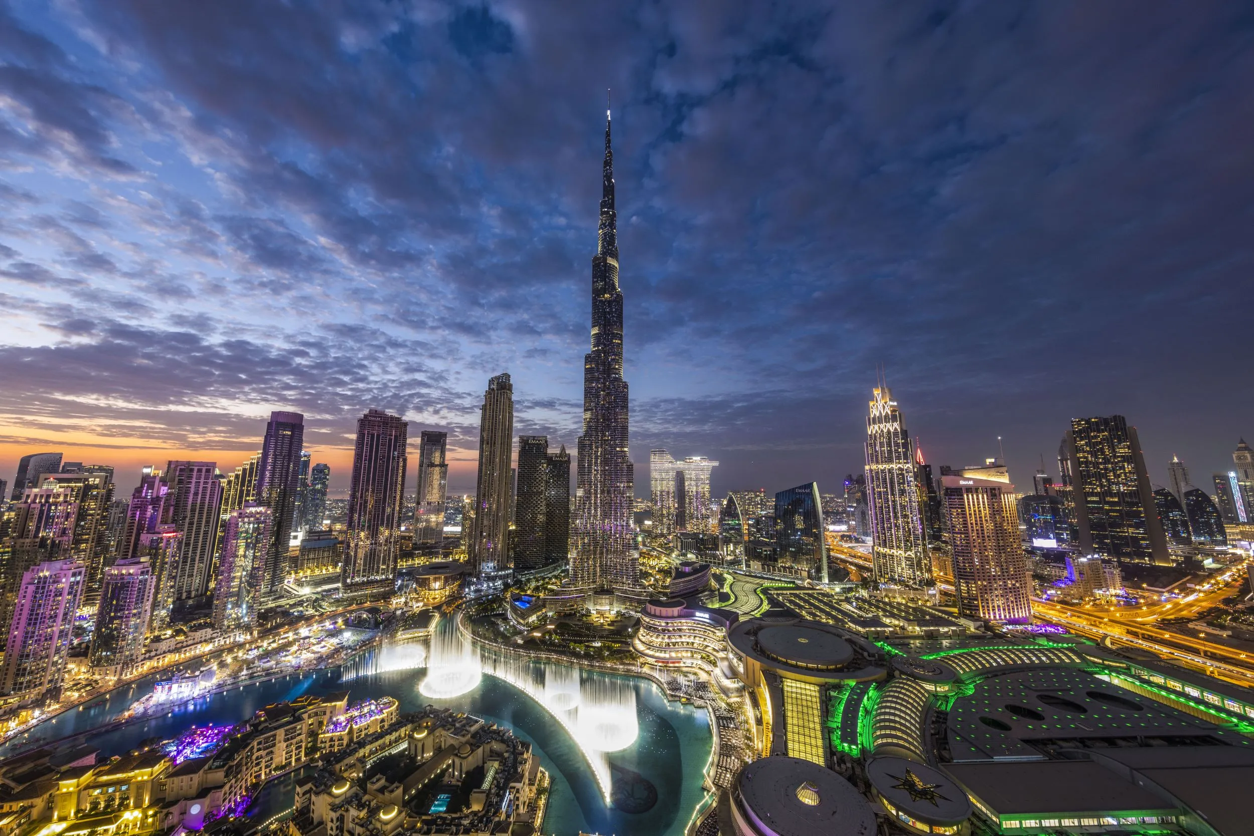 Burj Khalifa (Dubai) bei Nacht